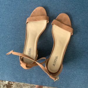 Brown Suede Mini Heels